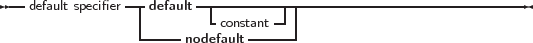 --default specifier--default------------------------------------------
                |        -constant-| |
                ------nodefault ------|
     